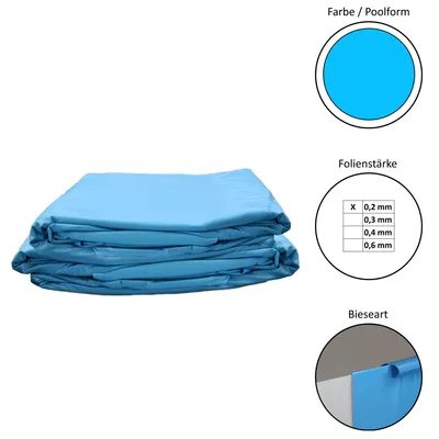 Produktbild von Poolfolie Ersatzfolie Rundbecken 360x90cm - Dicke 0,2mm - Overlap - blau