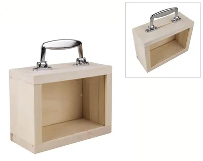 Zdjęcie produktu dla Drewniana skarbonka z okienkiem 18 x 13 x 8 cm
