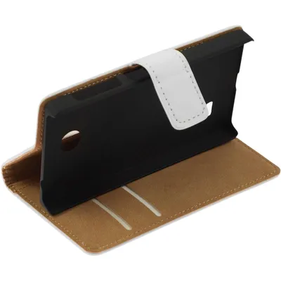 Produktbild von PhoneNatic Kunst-Lederhülle kompatibel mit  Nokia X / X+ - Wallet weiß + 2 Schutzfolien