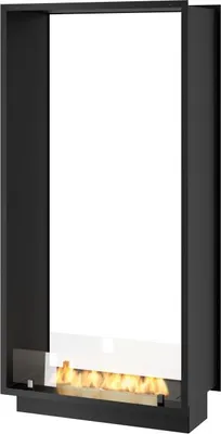 Produktbild von Bioethanol-Kamin 2Side 1400 Slim Vert Einbau mit zwei Fronten - Mattschwarz, mit Glas, 1,2L Brenner, Modernes Design