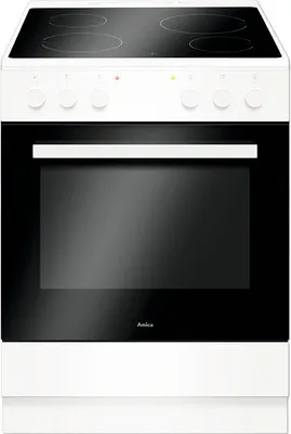 Produktbild von Amica SHC 913 011 W, Schwarz, Weiß, Drehregler, Weiß, Zonen-Induktionskochfeld, 4 Zone(n), Glaskeramik