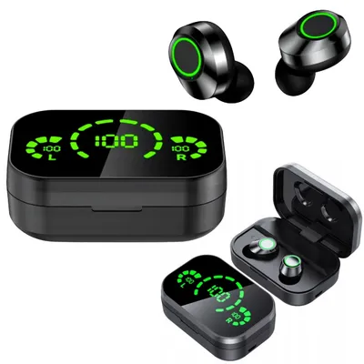 Produktbild von Kabellose In Ear Kopfhörer Bluetooth 5.0 schwarz mit Touch Steuerung Ladecase 300 mAh Reichweite bis 10 m