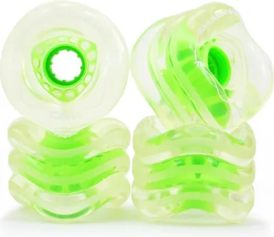 Zdjęcie produktu dla Kółka do deskorolki - Sk8 - California Roll - 60 mm 78a - przezroczyste z zielonym piastą - Shark Wheel