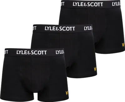 Produktbild von LYLE&SCOTT Herren Boxershorts, 3er Pack - Barclay Core Trunks, Baumwoll-Stretch Schwarz M