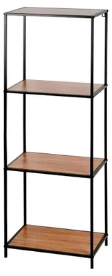 Obrázek produktu pro Kovová knihovna - úložná police - 46 x 30 x 130 cm - hnědá