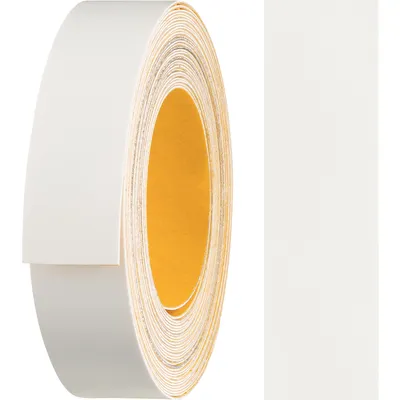 Produktbild von haggiy Melaminkanten-Band selbstklebend 18mm x 5m I Sicherer Halt ohne Bügeln durch Acrylkleber I Kantenumleimer, Furnier für Regalbretter/Holzplatten (Weiß)