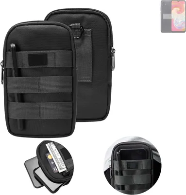 Produktbild von K-S-Trade Holster Gürtel Tasche kompatibel mit Samsung A04 Handy Tasche Schutz Hülle dunkel-grau viele Fächer, 1x