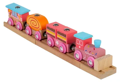 Produktbild von BigJigs Holzeisenbahn Sweetland Express - bunte Spielzeuglokomotive