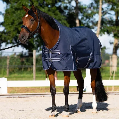 Obrázek produktu pro Imperial Riding, podbřišní deka velikosti 195 - venkovní deka IRHBasic s vysokým límcem z fleecu - tmavě modrá