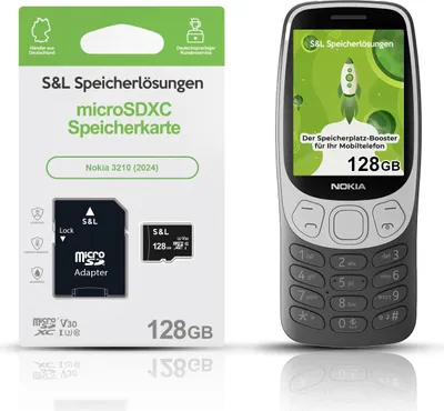 Produktbild von microSD Speicherkarte S&L für Nokia 3210 (2024) - Speicherkapazität: 128 GB