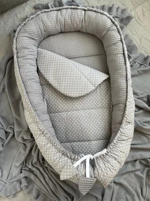 Produktbild von Waffelpique GRAU/ Mini PUNKTE Grau Babynestchen Unterlage 2 Tlg SET Babynest Wicleklunterlage Reisebett Babydecke Babyausstattung 2 Seitig PREMIUM