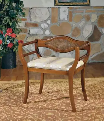 Immagine prodotto di Poltrona design legno seduta imbottita poltrona imbottita tessuto nuovo