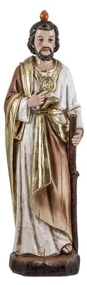 Heiligenfigur Judas Thaddäus, Harz, handbemalt, 31 cm