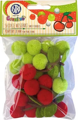 Produktbild von ASTRA 20 mm Pompoms - süße Kirschen 335121012
