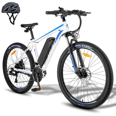 Obrázek produktu pro E Bike Nerezová hliníková slitina MTB 27,5 palce až 90 - 110 km elektrické kolo s 21 rychlostmi horské kolo, bílá a modrá