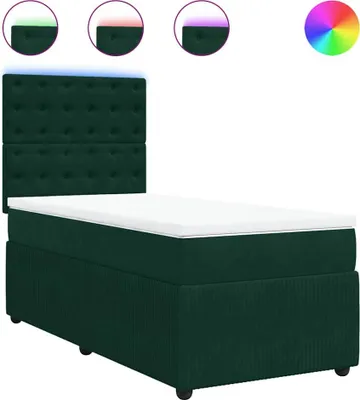 Productafbeelding van vidaXL Boxspringbed met matras, donkergroen, 100x200 cm, fluweel