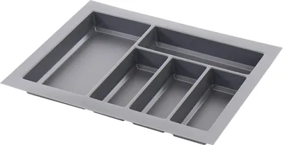 Produktbild von Agoform Besteckeinsatz Classico kürzbar 440x540x50,5mm, Kunststoff schiefergrau