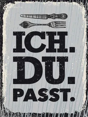 Produktbild von vianmo Holzschild 40x30 cm Ich Du Passt weiß schwarz Dekoration