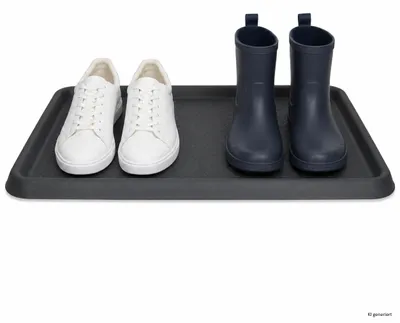 Produktbild von Schuhablage Dry Schwarz LxB 60x40cm Abtropfmatte Schuhwanne Unterlage, KI-generiertes Bild
