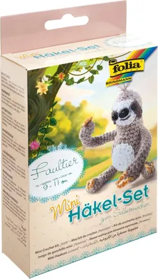 Produktbild von folia Mini-Häkelset "Faultier"