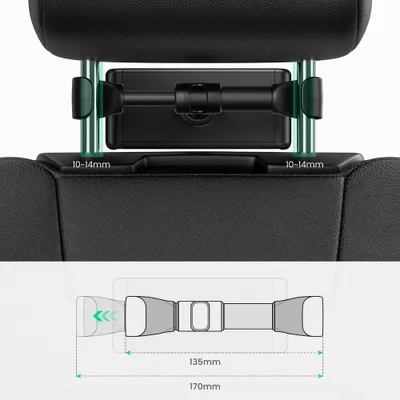 Produktbild von Ugreen Auto Smartphone Tablet Halterung für Kopfstütze schwarz (80627 LP362)