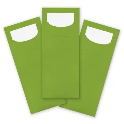 Produktbild von itenga 24x Bestecktasche aus Papier FRÜHLINGSGRÜN Einweg mit Serviette