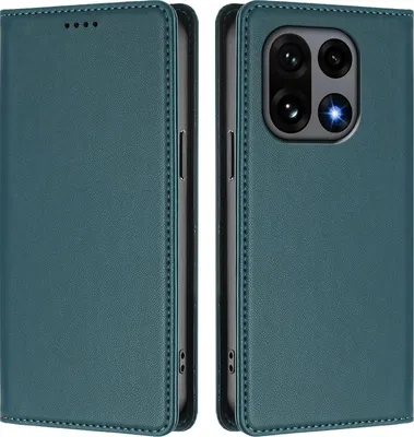 Obrázek produktu pro Kožené pouzdro pro OnePlus 15, magnetické flipové pouzdro zPolyuretankůže se stojánkem Zelená
