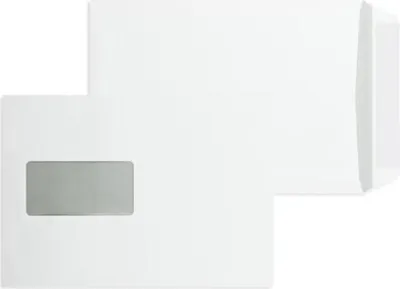 Produktbild von Versandtaschen C5 90g/qm gummiert Fenster VE=500 Stück weiß