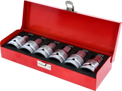 Produktbild von KS Tools 515.0000, Steckschlüssel-Satz, 3/4", 6 Kopf/Köpfe, Chrom-Molybdän-Stahl, ISO 1174, DIN 3121, 2,52 kg