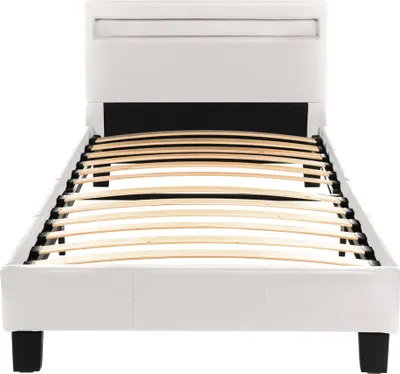 Produktbild von HOME DELUXE - LED Bett ASTRO - Weiß, 90 x 200 cm - Inkl. Lattenrost I Polsterbett Design Bett inkl. Beleuchtung