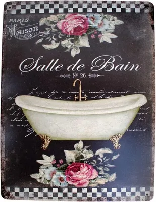 Produktbild von Shabby Blechschild Bad