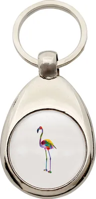 Produktbild von Huuraa Schlüsselanhänger Flamingo Colorful Metall Schlüsselring Einkaufswagenchip Geschenkidee