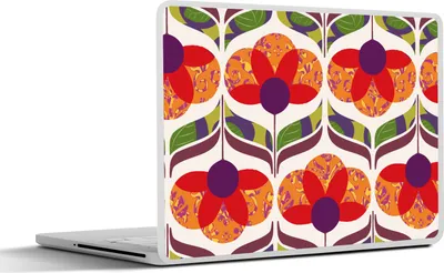 Produktbild von MuchoWow® Laptop Aufkleber Sticker Cover Retro - Flower Power - Vintage - Farben 40x30 cm - Laptop Dekoration - Selbstklebend