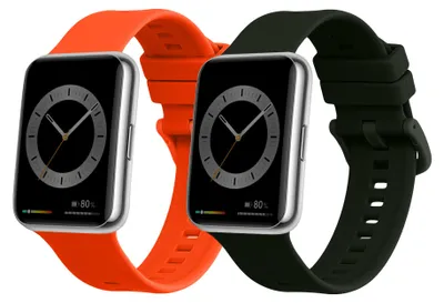Produktbild von kwmobile 2x Uhrenarmband für Huawei Watch Fit 2 Armband - Fitnesstracker Band Set aus TPU Silikon - Ersatzarmband Smartwatch - Dunkelgrün Orange