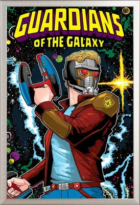 Obrázek produktu pro Strážci Galaxie - Střelec - Vesmírný filmový plakát - 61x91,5 cm ALU-Rahmen silber