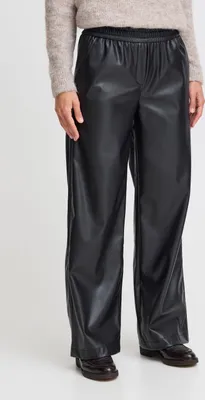 Produktbild von b.young BYDaja Damen Hose Kunstleder-Hose Pants mit Eingrifftaschen Gummizug Regular fit