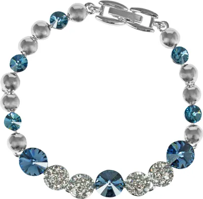 Produktbild von LUISIA® Silbernes Damen Armband mit blauen Premium Kristallen