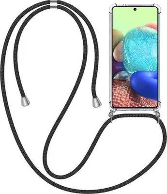 Produktbild von Handyhülle passend für Samsung Galaxy A71 5G mit Handykette und Stoßfänger - TPU Backcover stoßfest mit Band - Smartphonica