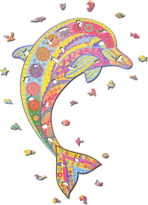 Immagine prodotto di Puzzle di Woody - Delfino (299 pezzi) puzzle in legno di animali