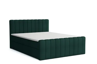 Produktbild von MR GROUP Boxspringbett mit Bettkasten ASTI, 180x200, grün, H3, Samtstoff, Polsterbett mit Matratze und Topper Doppelbett Bett für Schlafzimmer