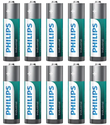 Zdjęcie produktu dla Zestaw 10 baterii Philips Industrial Alkaline LR6I10C/10, typ AA, 1,5V