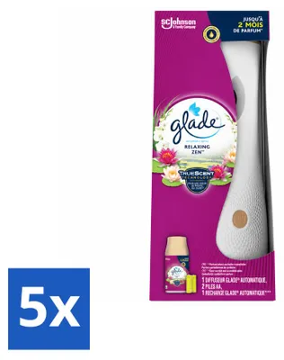 Zdjęcie produktu dla 5 sztuk zestawu startowego automatycznego sprayu Glade Relaxing Zen - 269 ml - zestaw ekonomiczny