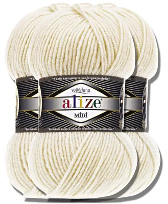 Immagine prodotto di Alize 3x 100g Superlana Midi, filato, tinta unita, adatto per uncinetto e maglia (599)