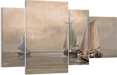 Produktbild von Bild auf Leinwand - Leinwandbild - Meer Boot Fischer - 120x70cm - Wand Bild - Wanddeko - Wandbilder - Leinwanddruck - Bilder - Kunstdruck - Wanddekoration - Leinwand bilder - Wandkunst - DL120x70-3514