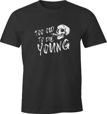 Produktbild von Herren T-Shirt Too old to die young Fun-Shirt Moonworks® anthrazit XXL