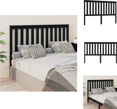 Produktbild von vidaXL Kopfteil Schwarz 166x6x101 cm Massivholz Kiefer -  Kopf- & Fußenden