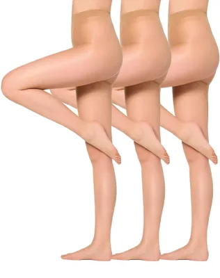 Produktbild von Nur Die 3er Pack Transparent 15 DEN Fein-Strumpfhose seidig glänzende Optik Komf