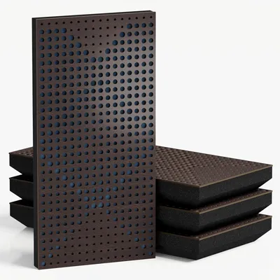 Obrázek produktu pro Sada 10 tenkých akustických panelů WILDS-F, potah samet, rozměry 50x25 cm, barva wenge/modrá