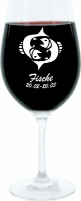 Obrázok produktu pre Pohár na víno Leonardo 400 ml, pohár s motívom, hviezdne znamenie Ryby, darček, náladový pohár s gravírovaním, náladový pohár, 22 cm