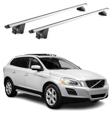 Obrázok produktu pre Strešný nosič Základný nosič pre Volvo XC60 2008-2025 100 kg hliník strieborný 2 diely ABE, Obrázok generovaný UI